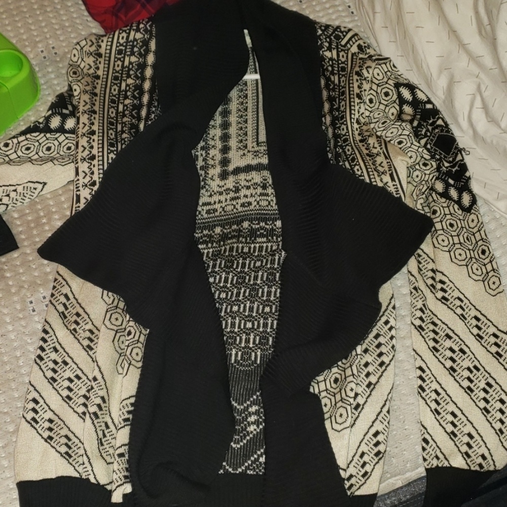 Black and white printed flannel